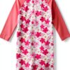 Baby Girls UPF 50+ Sunsuit Swimwear Soft Fabric Full Zipper-1