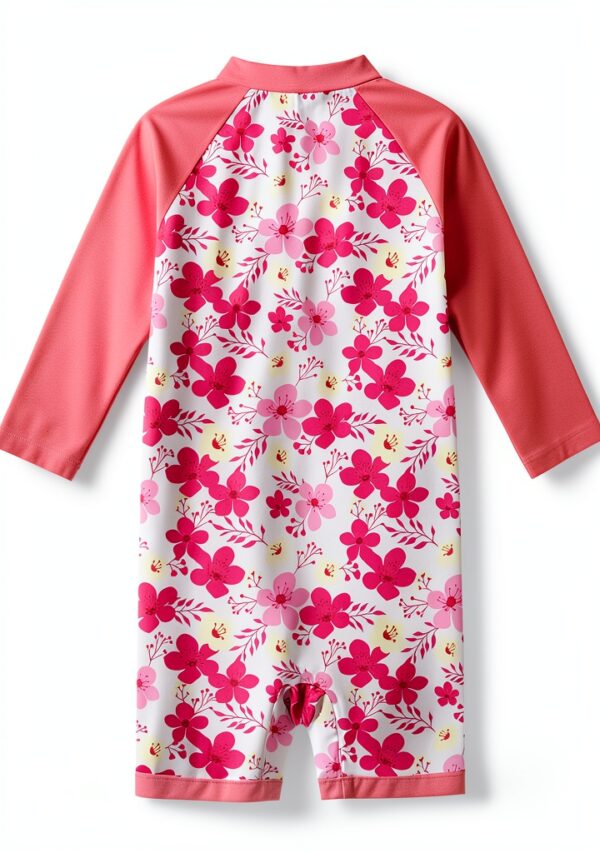 Baby Girls UPF 50+ Sunsuit Swimwear Soft Fabric Full Zipper-1