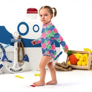 Baby Girls UPF 50 One Piece Swimsuit Sun Protection Rash-0