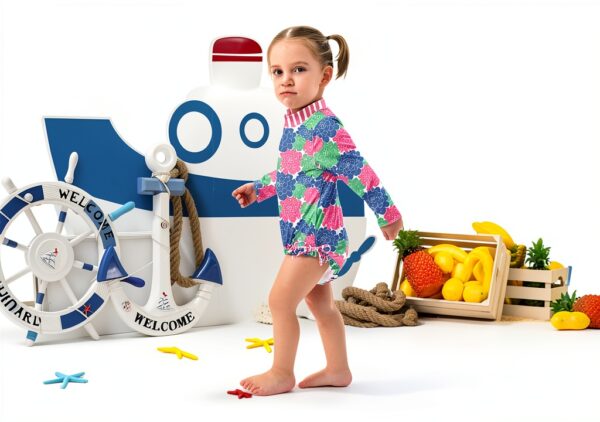 Baby Girls UPF 50 One Piece Swimsuit Sun Protection Rash-0