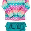 Pavo Girls UPF 50 Long Sleeve Rash Guard Swimsuit Set-2