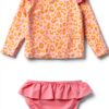 Baby Girls UPF 50 Long Sleeve Rash Guard Set Swimwear-3