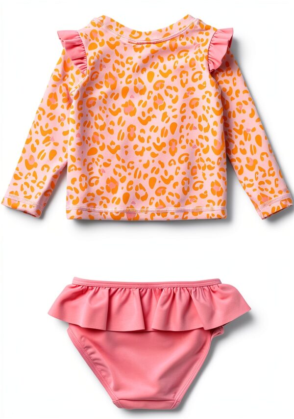 Baby Girls UPF 50 Long Sleeve Rash Guard Set Swimwear-3