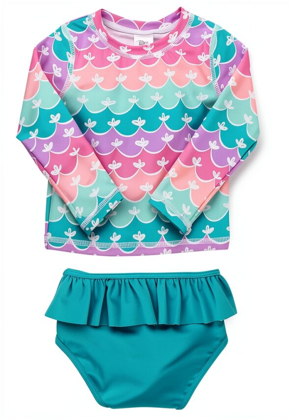 Little Swimmers UPF 50 Rash Guard Set Long Sleeve Toddler-1