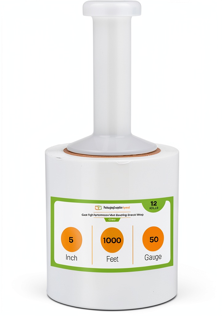 Clear stretch film rolls with handle for easy packaging