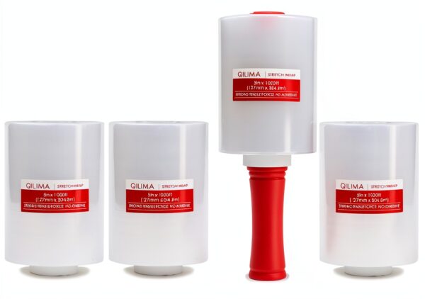 QILIMA Stretch Film 4 Rolls Self Adhering Multi Purpose-0