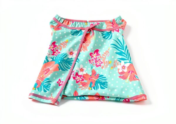 Baby Girl Swimwear Sunsuit Floral Design Short Sleeve-3
