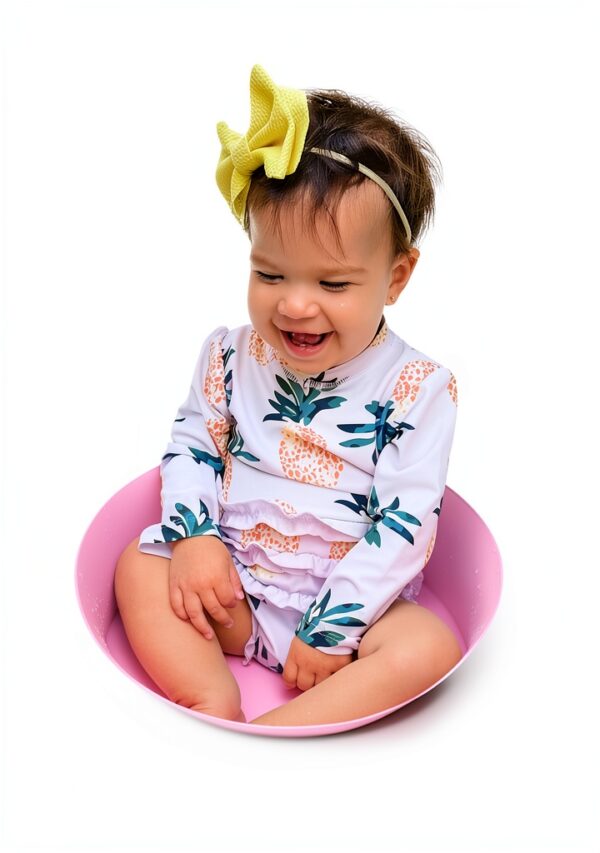 Baby Girl Ruffle Swimsuit UPF 50 Sun Protection Quick Change-2