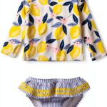 Baby Girls UPF 50 Long Sleeve Rash Guard Swim Set-0