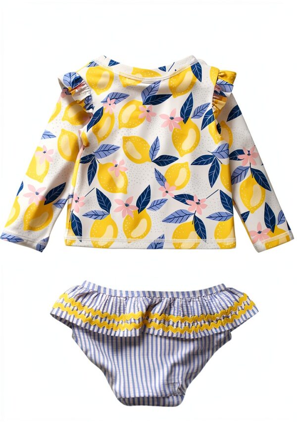 Baby Girls Rash Guard Set UPF 50 Long Sleeve Swimwear-3