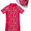 Baby Girls UPF 50 Sunsuit with Hat Soft Sun Protection-0