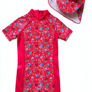 Baby Girls UPF 50 Sunsuit with Hat Soft Sun Protection-0