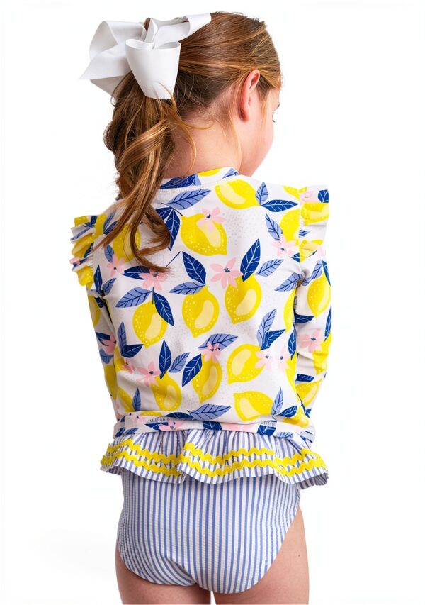 Baby Girls UPF 50 Long Sleeve Rash Guard Swim Set-5