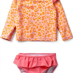 Baby Girls UPF 50 Long Sleeve Rash Guard Set Swimwear-0