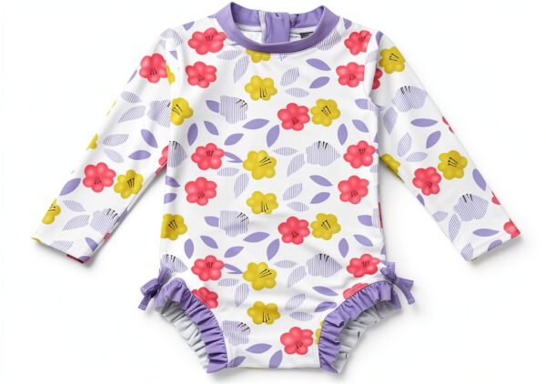 Baby Girls UPF 50 Swimwear Sunsuit Zipper Protection-0