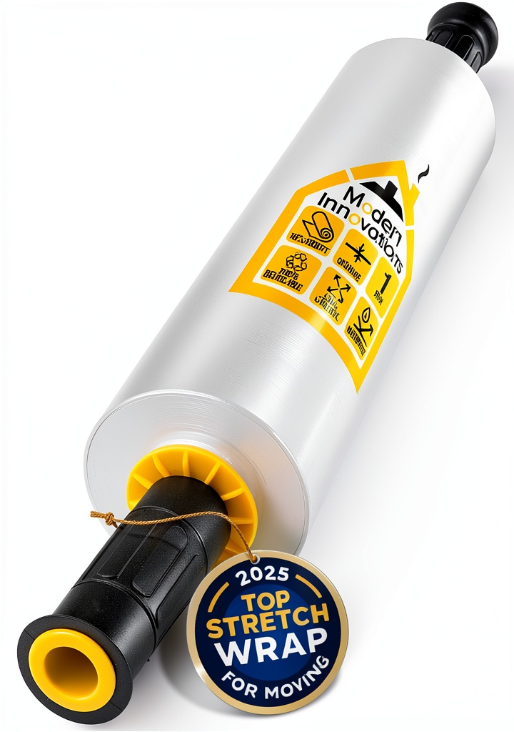 Modern Innovations stretch wrap applied to a furniture piece during moving