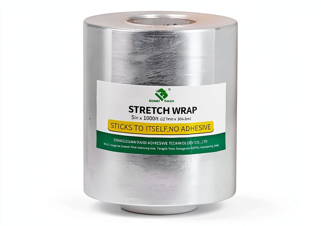 BOMEI PACK clear stretch film roll showing transparency and width