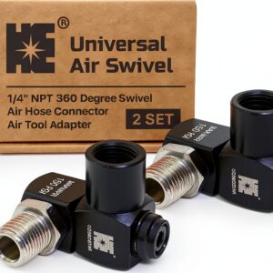 Cosmostar 1/4" NPT 360° Swivel Air Hose Connector 2-Pack Aluminum-0