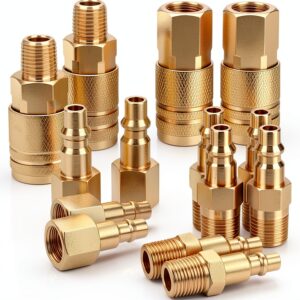 RNSXYAT 14-Piece Air Hose Fittings 1/4 Inch NPT Brass Connect Kit-0