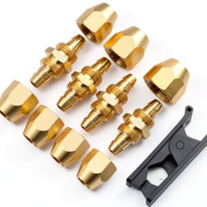 Hromee 4PCS Brass Reusable Fittings for 1/4" ID PU Air Hose 300psi-0