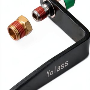 Pneumatic tool hook 1/4" NPT 360° Rotatable L Hook by Yolass Silver-0