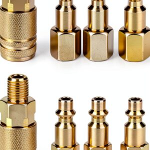 8 Pack Air Hose Fittings 1/4-Inch NPT Quick Connect Air Compressor Fittings, Universal Air Coupler and Industrial Plug Kit (8)-0
