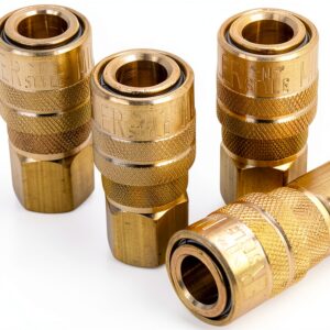 Milton 1/4 inch FNPT M Style Coupler Pack of 4 Brass Air Tool Fitting-0